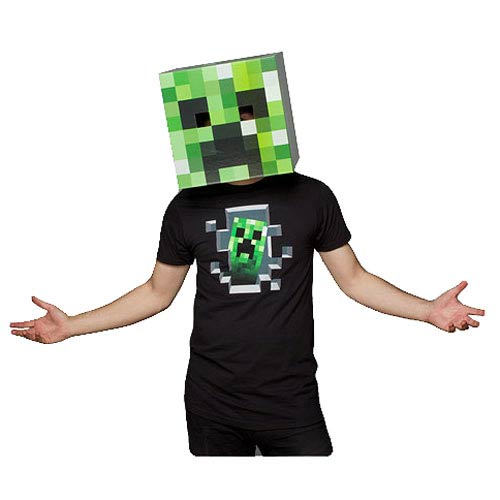 Minecraft Creeper Head Green Cardboard Mask